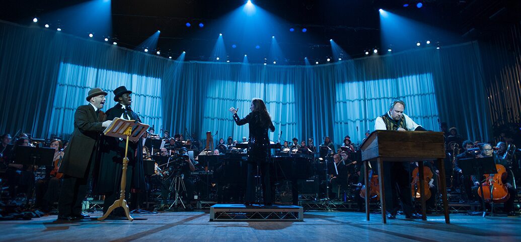 The cast of A Christmas Carol: The Concert on PBS